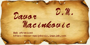 Davor Mačinković vizit kartica